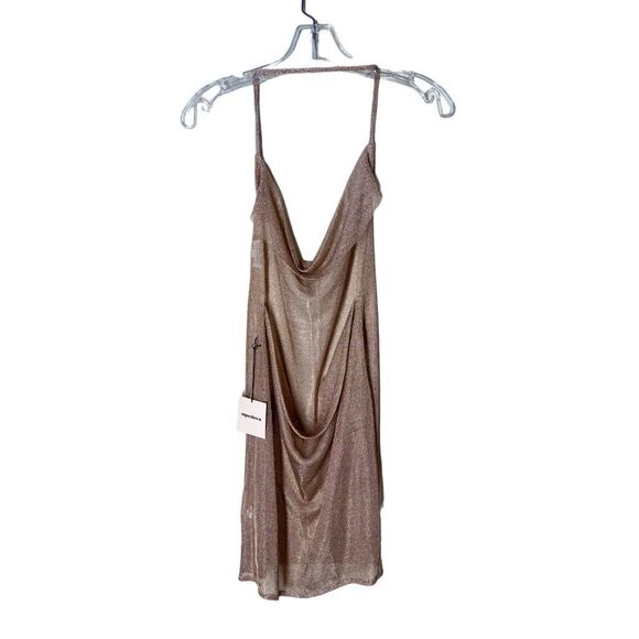 Superdown REVOLVE Brina Mini Dress in Rose Gold Metallic Knit M FLAWS - Picture 5 of 15